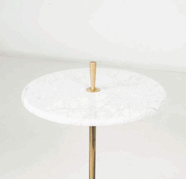 Mid-Century Side Table, Marble and Brass, 1950s - Image 10