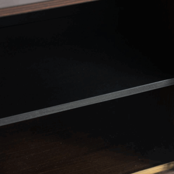 Mid-Century Modern Bookcase by Jules Wabbes, Wood and Brass, 1960s - Image 12