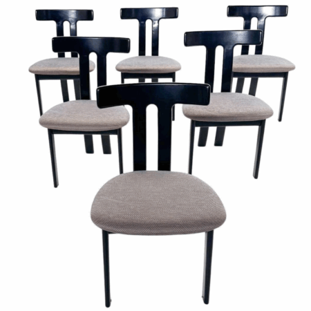 Mid-century Modern Set of 6 Chairs in the style of Luigi Vaghi, 1960s