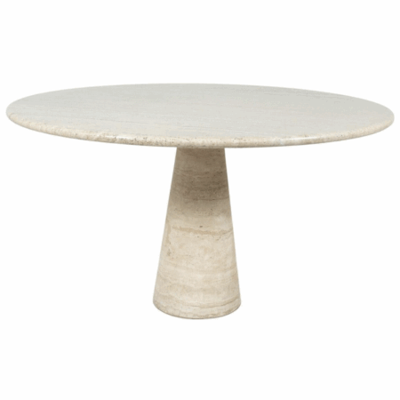 Mid-Century Travertine Dining Table in style of Angelo Mangiarotti, Italy, 1970s