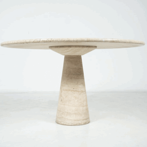 Mid-Century Travertine Dining Table in style of Angelo Mangiarotti, Italy, 1970s - Image 7