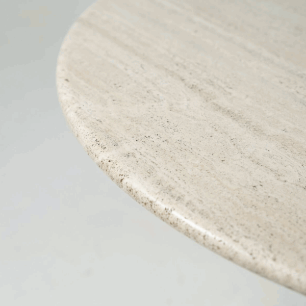 Mid-Century Travertine Dining Table in style of Angelo Mangiarotti, Italy, 1970s - Image 6