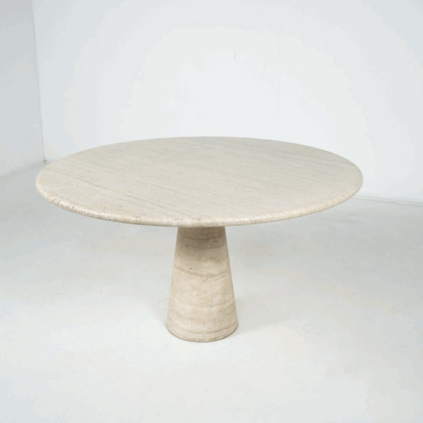 Mid-Century Travertine Dining Table in style of Angelo Mangiarotti, Italy, 1970s - Image 4