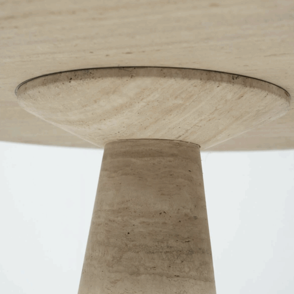 Mid-Century Travertine Dining Table in style of Angelo Mangiarotti, Italy, 1970s - Image 2