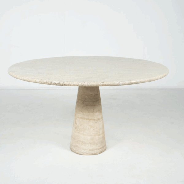 Mid-Century Travertine Dining Table in style of Angelo Mangiarotti, Italy, 1970s - Image 3