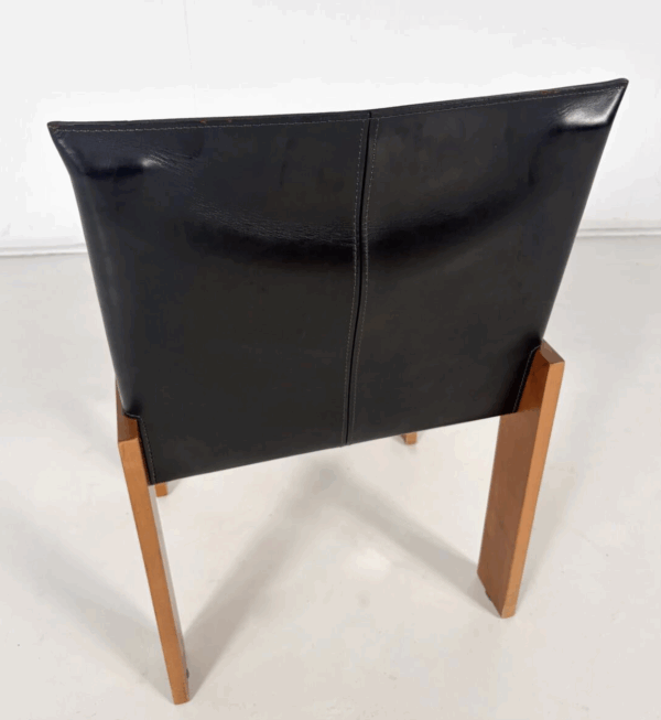Mid-Century Modern Set of 4 Chairs in the Style of Scarpa, 1970s - Image 11
