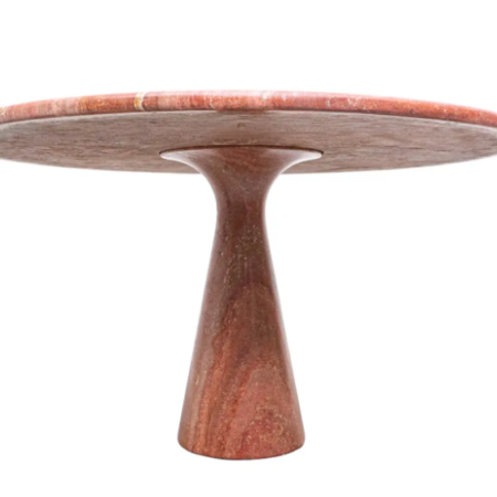 Mid-Century Red Travertine Dining by of Angelo Mangiarotti, Italy, 1970s