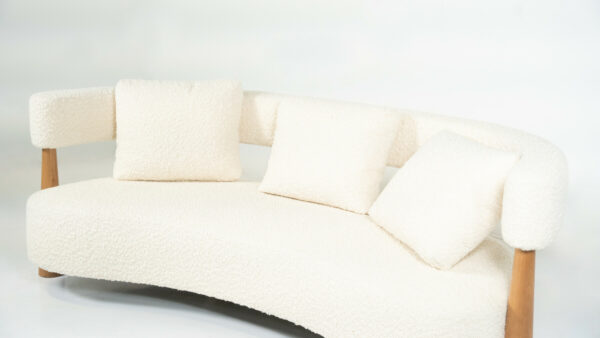 Contemporary Bean Shaped Sofa, White Upholstery, Italy - Image 7