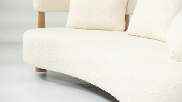 Contemporary Bean Shaped Sofa, White Upholstery, Italy - Image 5