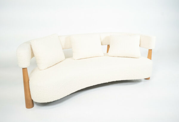 Contemporary Bean Shaped Sofa, White Upholstery, Italy - Image 2