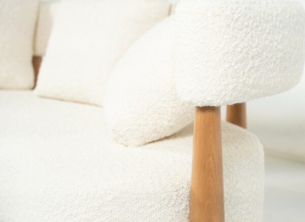 Contemporary Bean Shaped Sofa, White Upholstery, Italy - Image 4