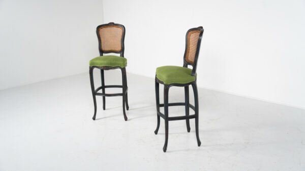 Pair of Contemporary Bar Stools in the Style of Louis XIV - Image 2