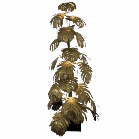 Large Monstera Floor Lamp attributed to Maison Jansen, 1980s