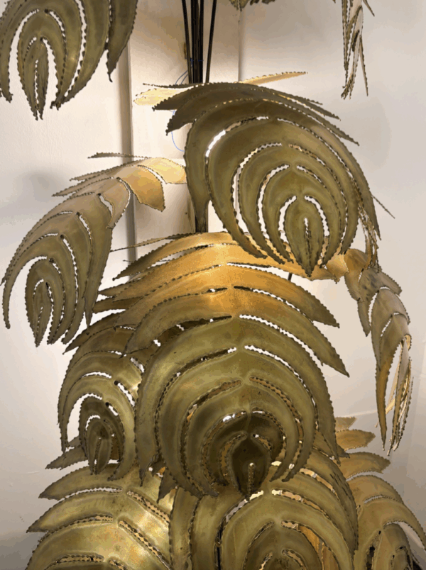Large Monstera Floor Lamp attributed to Maison Jansen, 1980s - Image 4