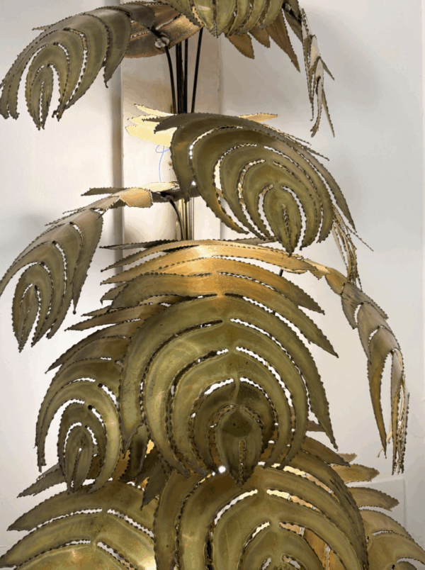 Large Monstera Floor Lamp attributed to Maison Jansen, 1980s - Image 2