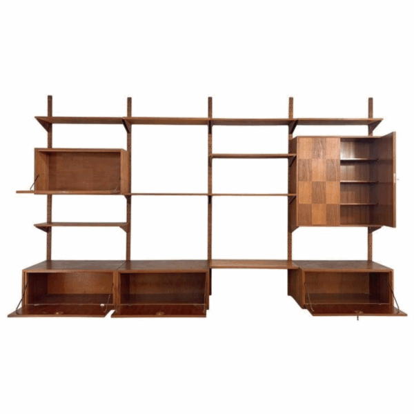 Mid-Century Modern Wooden Wall Unit, 1960s - Image 11