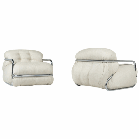 Pair of Armchairs by Mario Sabot, Italy, 1970s - New Upholstery