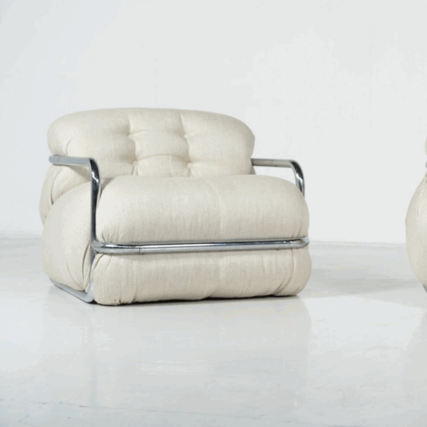 Pair of Armchairs by Mario Sabot, Italy, 1970s - New Upholstery - Image 6