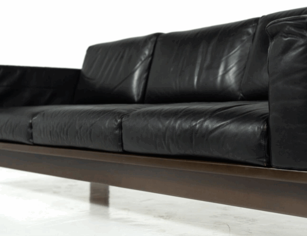 Bastiano Sofa by Tobia Scarpa for Knoll, leather and Wood , Italy, 1962 - Image 3
