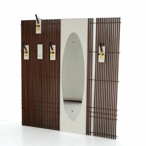 Mid-Century Coat Rack with Integrated Mirror, Italy, 1970s - Image 4