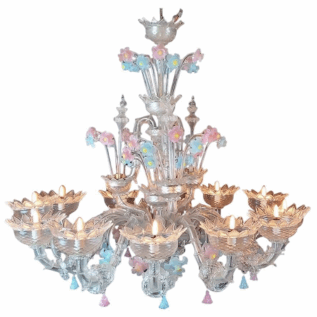 Murano glass chandelier with Flowers, Italy, 20th