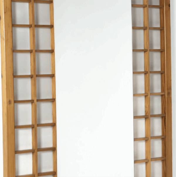 Large Mirror with Wooden Grid, Italy, 1960s - Image 4