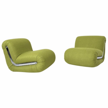 Mid-Century Modern Pair of Boomerang Easy Chairs by Rodolfo Bonetto, 1960s
