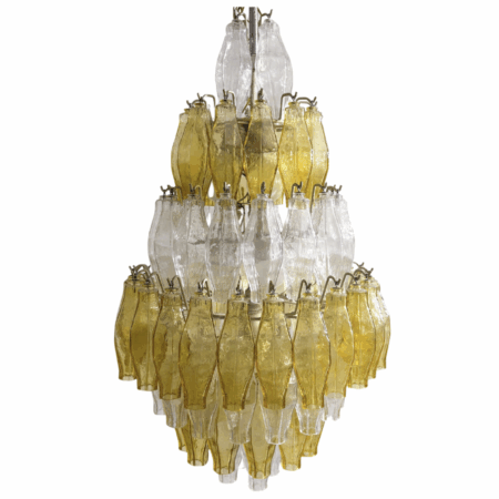 Mid-Century Murano Glass Chandelier "Polyhedr" by Carlo Scarpa for Venini, Italy