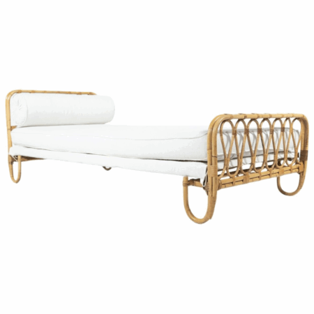 Mid-Century Modern Bamboo Daybed, Italy, 1960s - New Upholstery