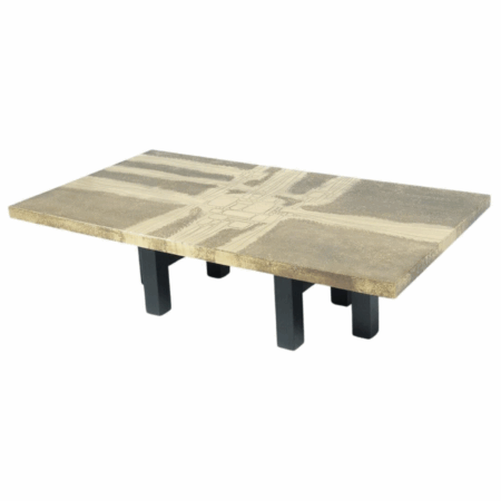 Mid-Century Brass Coffee Table by Lova Creation, Belgium, 1970s