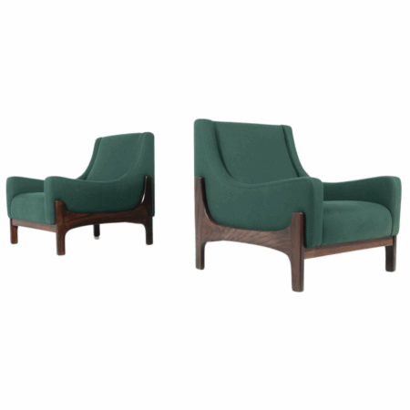 Pair of Mid-Century Italian Armchairs, 1960s - New Upholstery