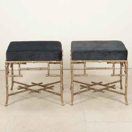 Pair of contemporary french bronze stools