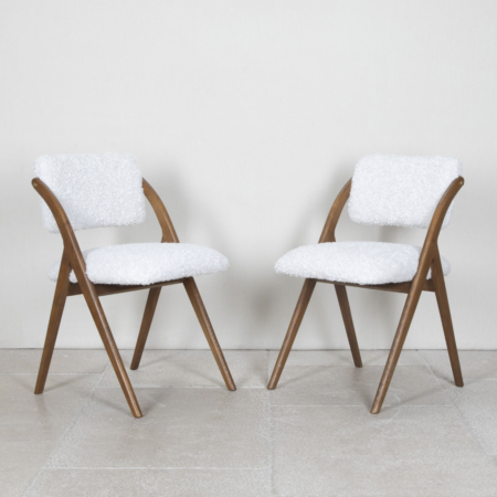 Set of six contemporary italian mid-century style dining chairs