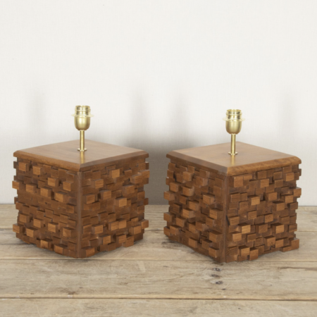 Pair of contemporary italian brutalist style table lamps