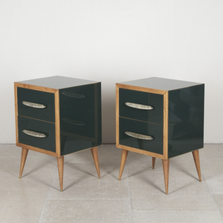 Pair of small mid-century style italian bedside tables