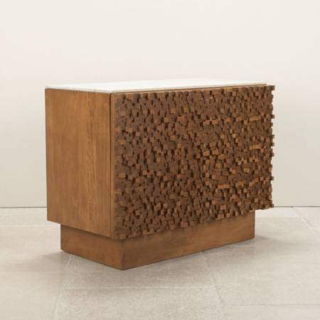 Mid-Century Italian Brutalist sideboard with travertine top