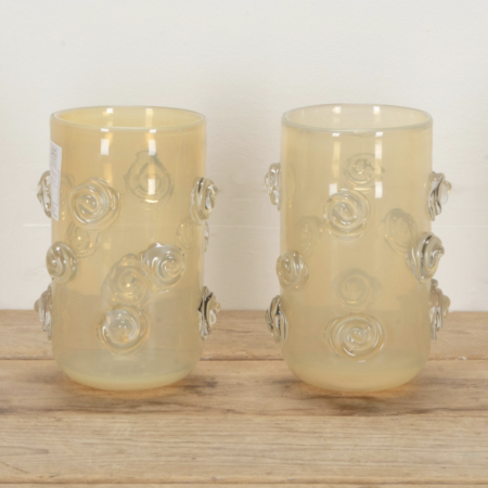 Pair of contemporary gold murano glass vases