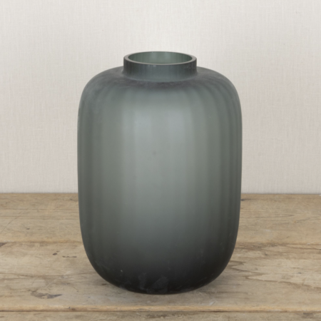 Large Contemporary Italian grey smoked glass vase