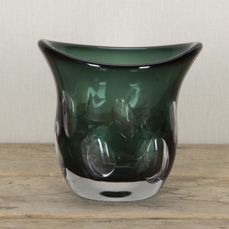 Contemporary Italian Venetian green glass vase