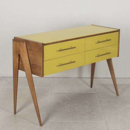 Contemporary Mid-Century Style Yellow Chest of Drawers