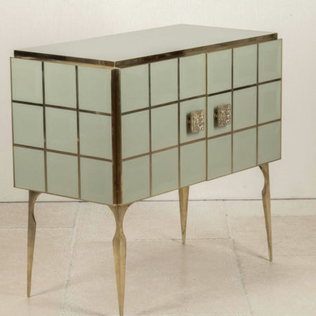 Contemporary Italian Mid-Century Style Glass Sideboard