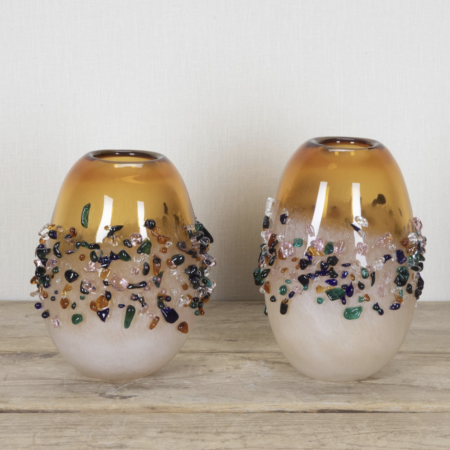 Pair of Contemporary Italian Murano Glass Vases