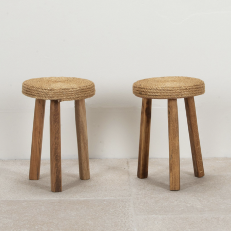Remove term: Pair of Contemporary French Rope Stools Pair of Contemporary French Rope Stools