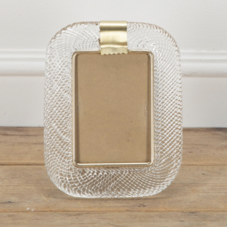 21st Century Murano Clear Glass Picture Frame