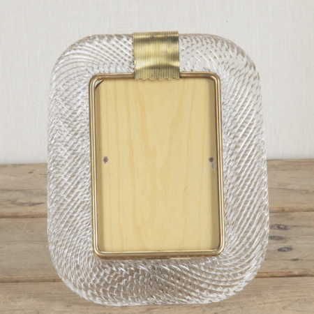 Contemporary Transparent Murano Glass Photo Frame