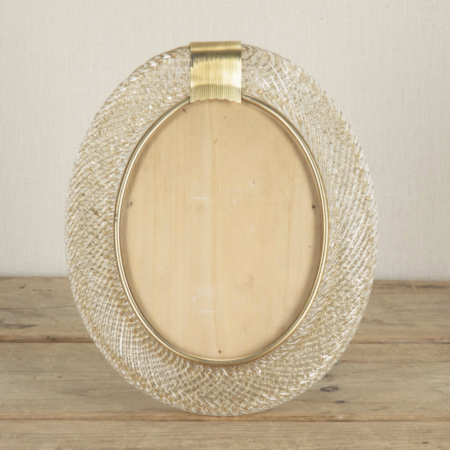 Contemporary Oval Gold Murano Glass Photo Frame