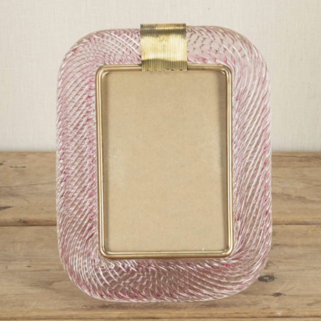 Contemporary Rose Murano Glass Photo Frame