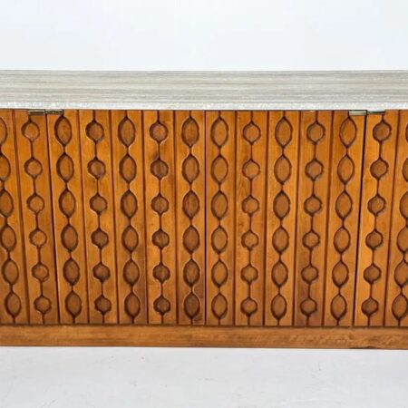 Contemporary Sideboard, Wood and Travertine, Italy