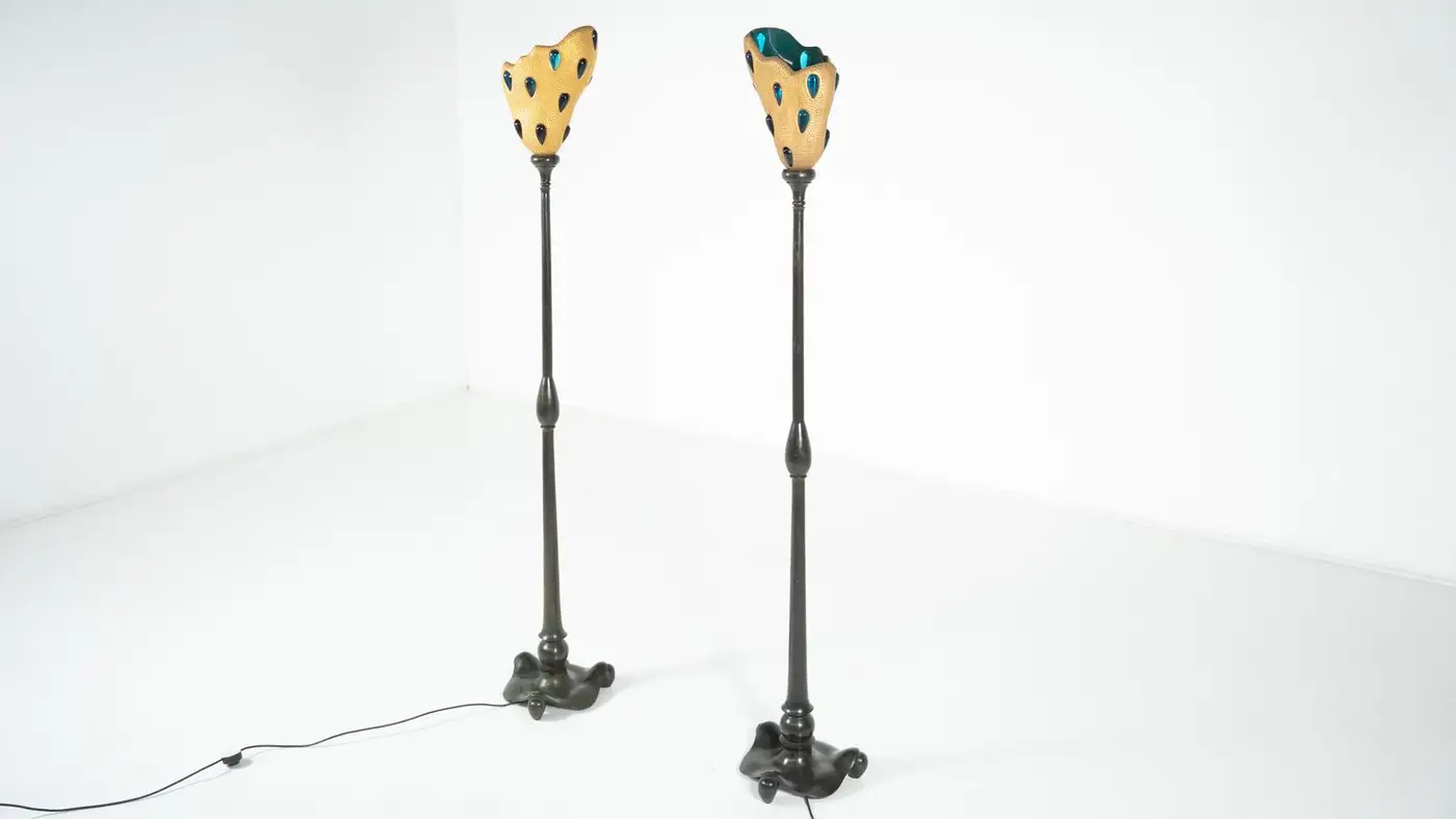 Pair of Lacrima Floor Lamps by André Dubreuil, France, 1991