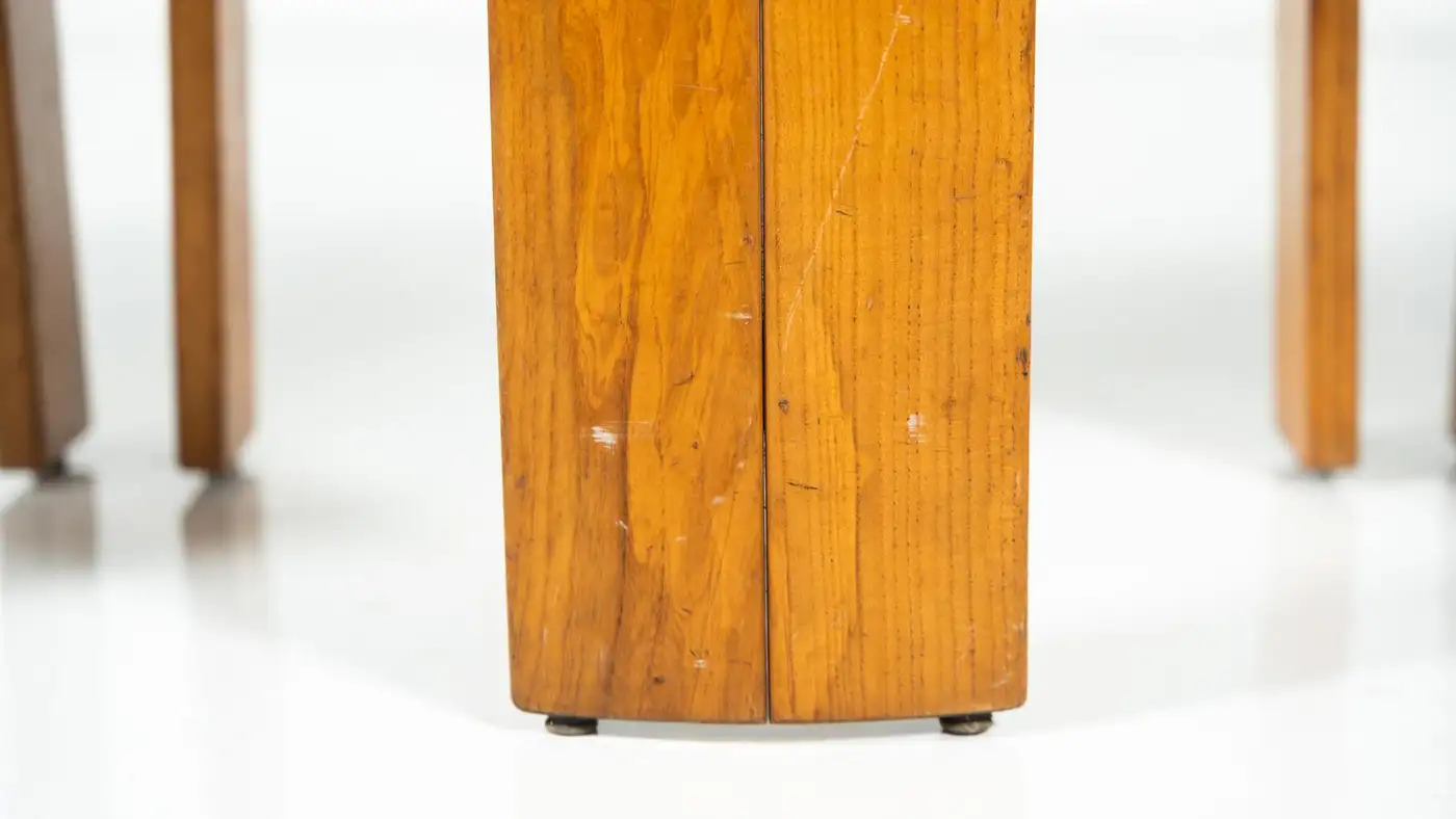 Set of 4 Armchairs, Wood and Fabric, Italy, 1970s - Image 3